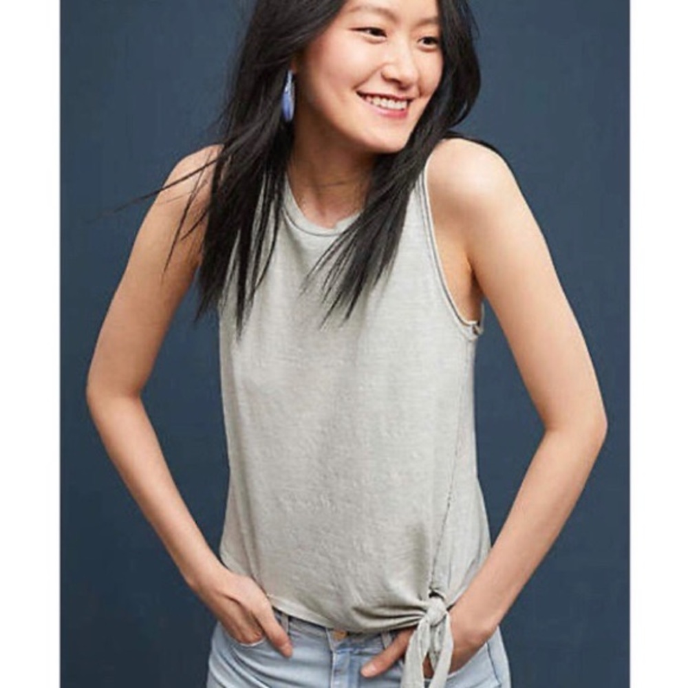 2 for $15! Anthropologie Woodsboro Side Tie Tank Mint